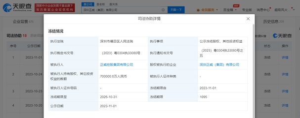 深圳正威集團(tuán)70億元股權(quán)被凍結(jié)